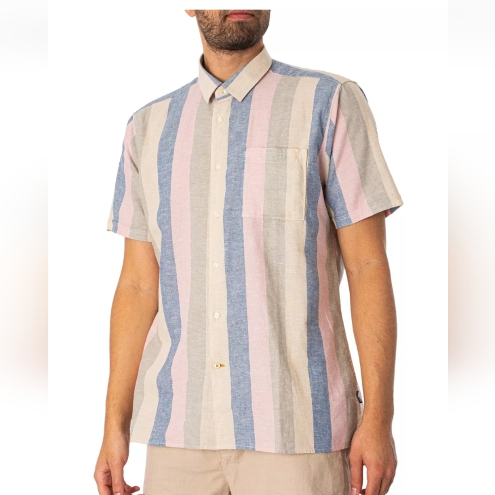 Barbour Blue and Pink Striped Men's Shirt